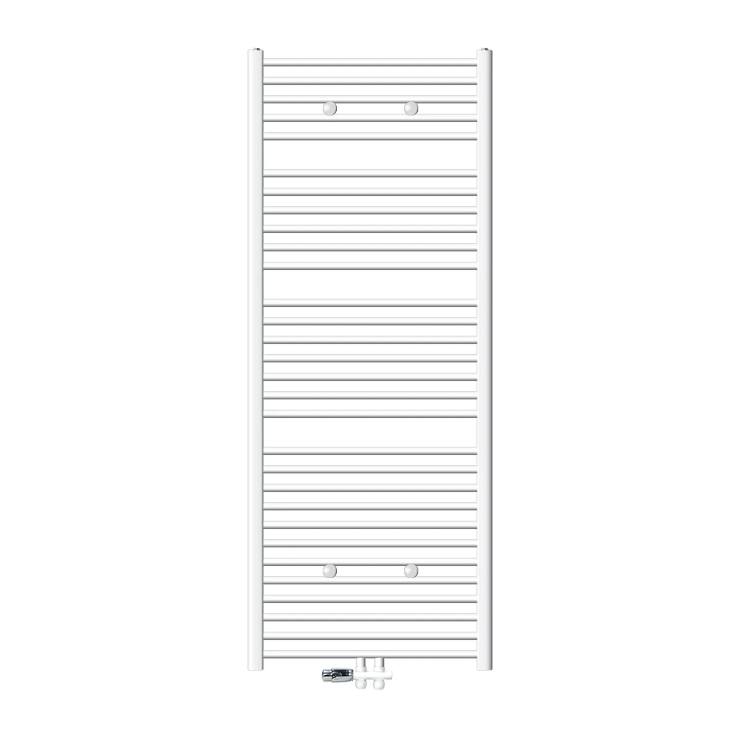 ECD Germany Badheizkörper Mittelanschluss 750x1800 mm Weiß mit Thermostat Durch
