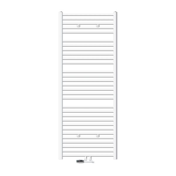 ECD Germany Badheizkörper 750x1800 mm Weiß Gerade mit Anschlussgarnitur Eck Wand