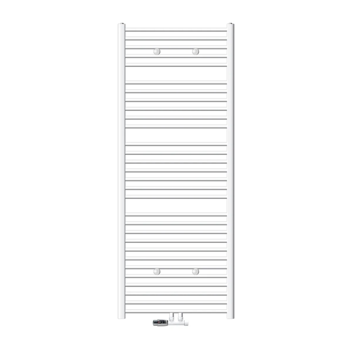 ECD Germany Badheizkörper 750x1800 mm Weiß Gerade mit Anschlussgarnitur Eck Wand