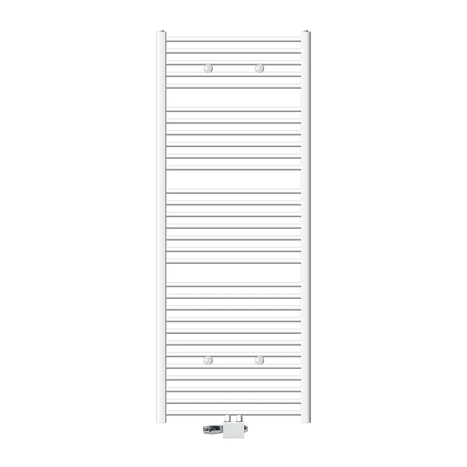 ECD Germany Badheizkörper 750 x 1800 mm Weiß mit Anschlussgarnitur Universal Eck