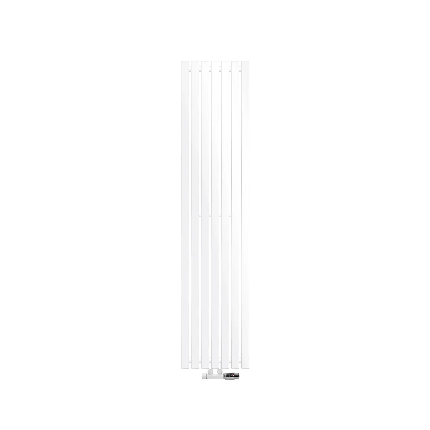 ECD Germany Paneelheizkörper Stella 370 x 1600 mm Weiß mit Thermostat Eck Wand