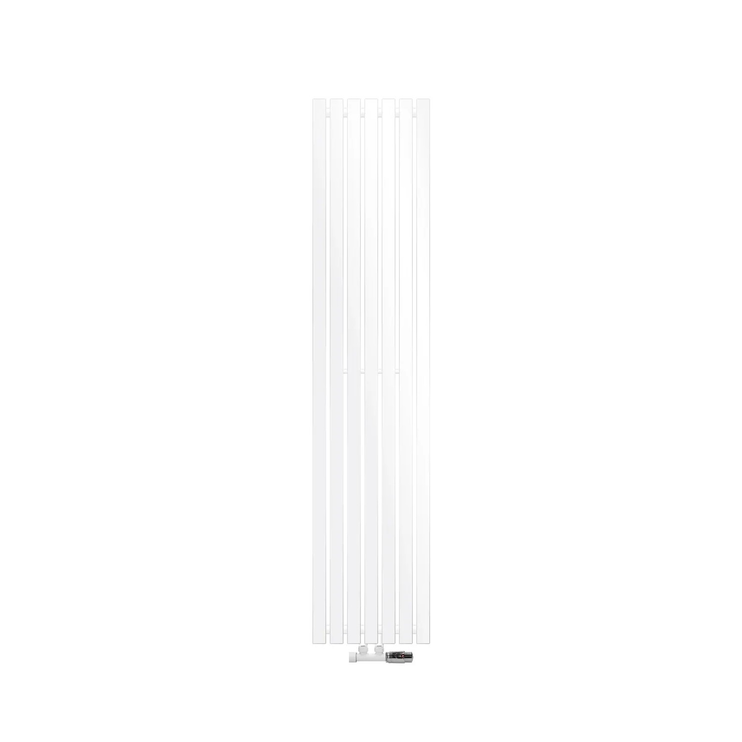 LuxeBath Design Paneelheizkörper Stella 370 x 1800 mm Weiß mit Thermostat Eck