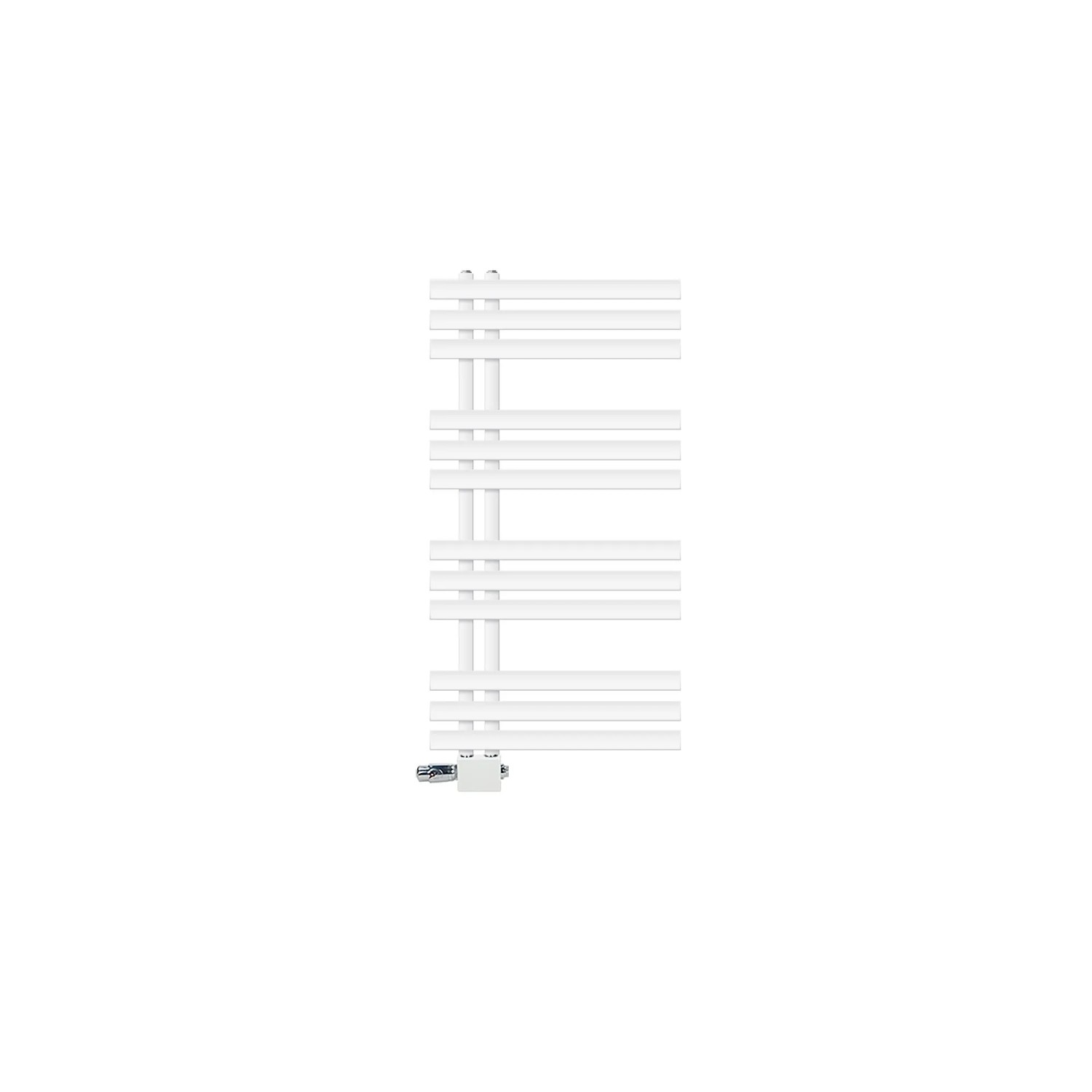ECD Germany Badheizkörper Iron EM 500x1000 mm Weiß mit Thermostat Universal Eck