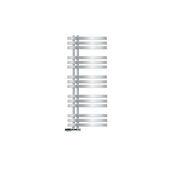 LuxeBath Badheizkörper Iron EM 500x1200mm Chrom mit Anschlussgarnitur Thermostat