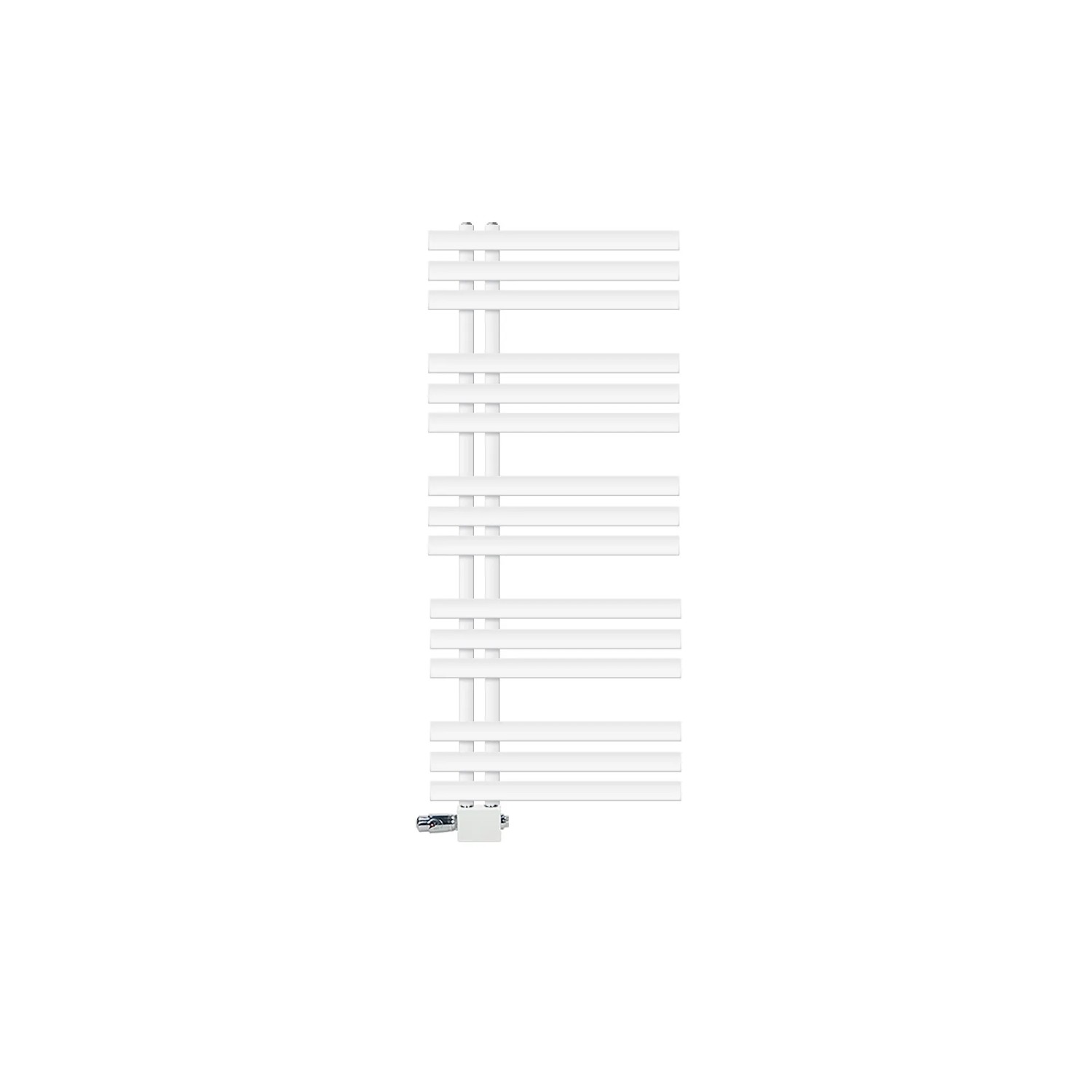 LuxeBath Badheizkörper Iron EM 500x1200 mm Weiß mit Thermostat Universal Eck