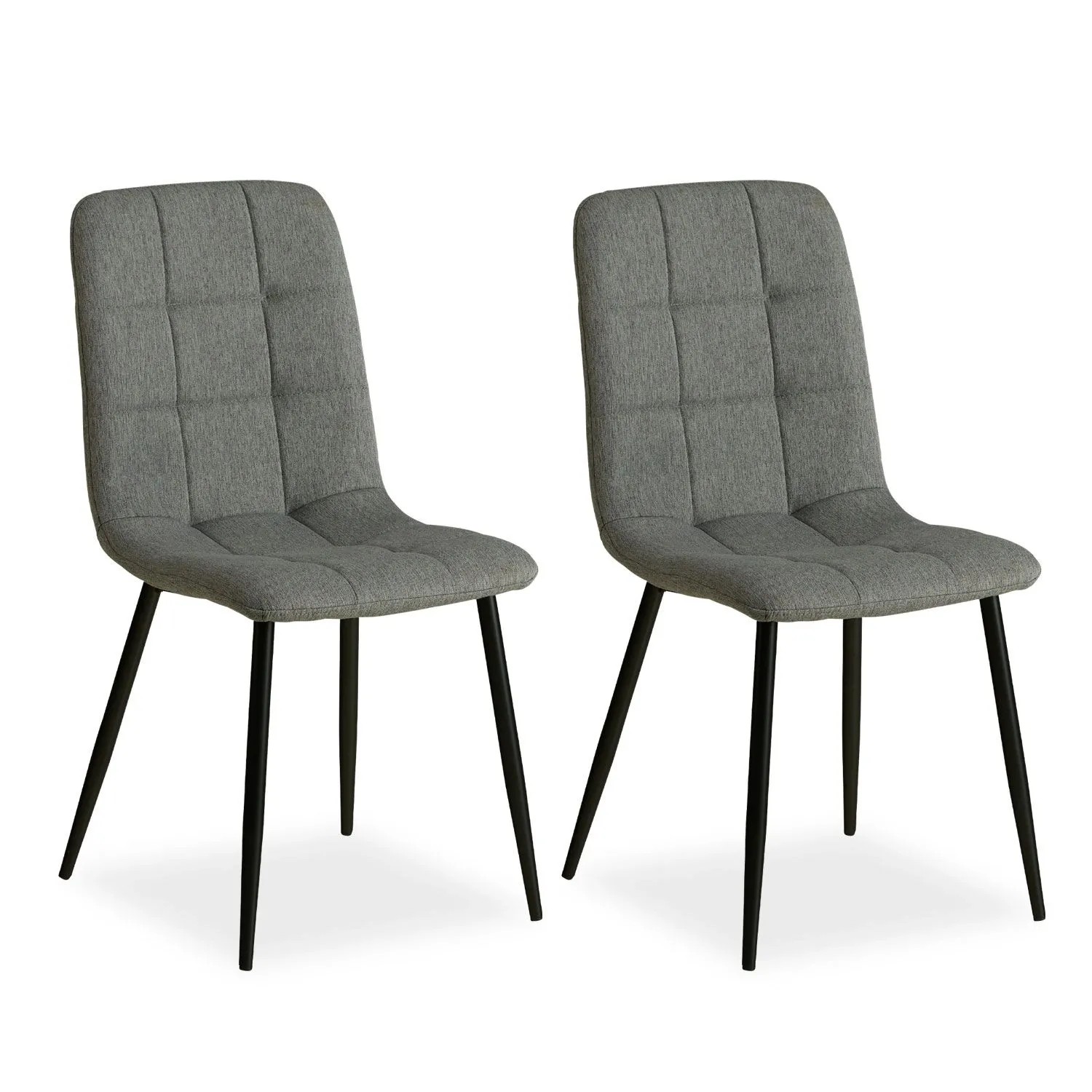 Homestyle4u Esszimmerstuhl 2er Set in Grau 2330