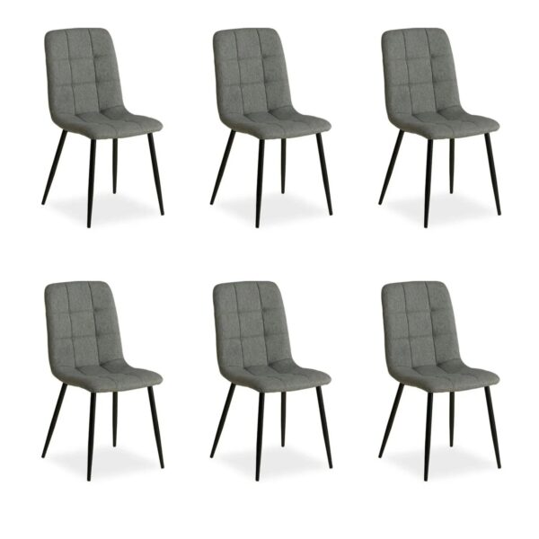 Homestyle4u Esszimmerstuhl 6er Set in Grau 2332 Homestyle4u Esszimmerstuhl 6er Set in Grau 2332