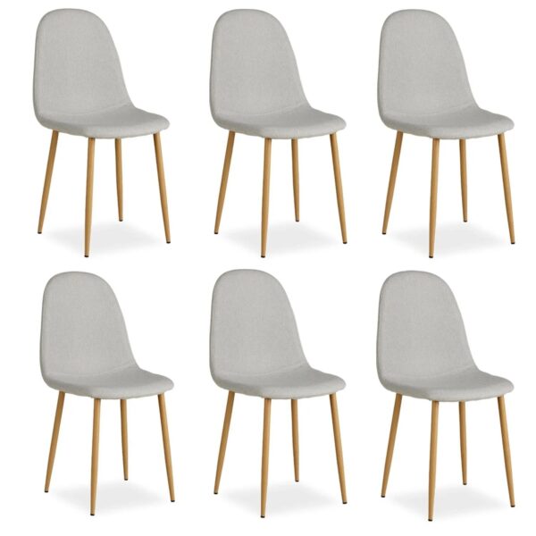 Homestyle4u Esszimmerstuhl 6er Set in Grau 2338