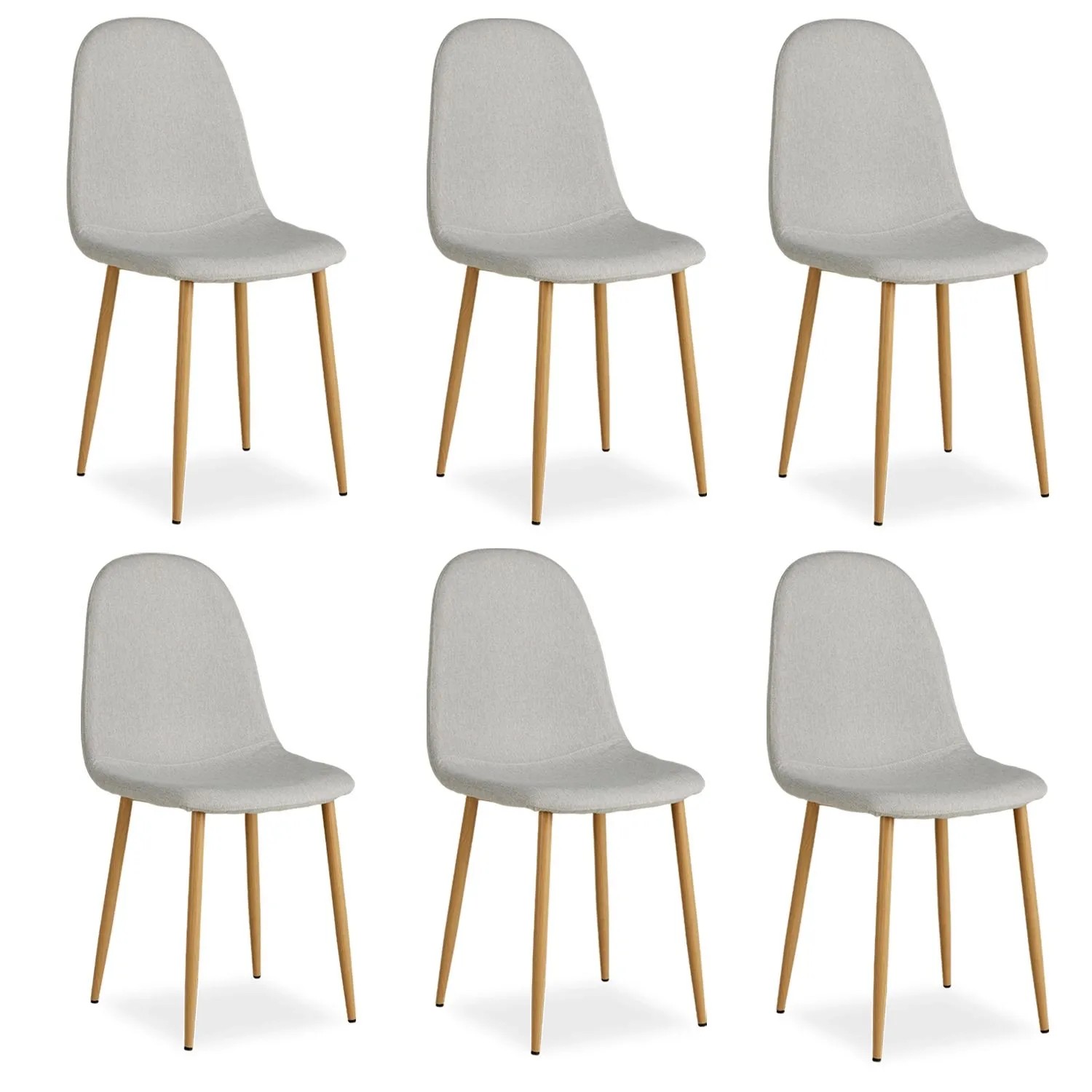 Homestyle4u Esszimmerstuhl 6er Set in Grau 2338