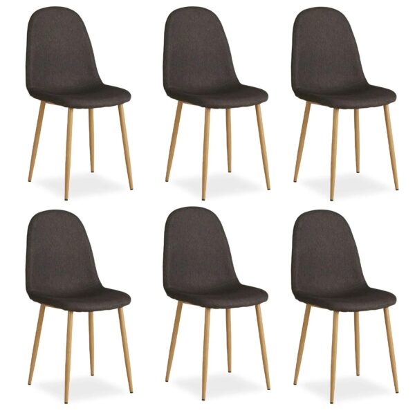 Homestyle4u Esszimmerstuhl 6er Set in Anthrazit 2341