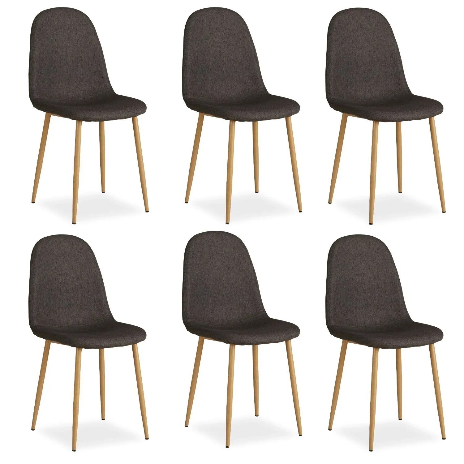 Homestyle4u Esszimmerstuhl 6er Set in Anthrazit 2341