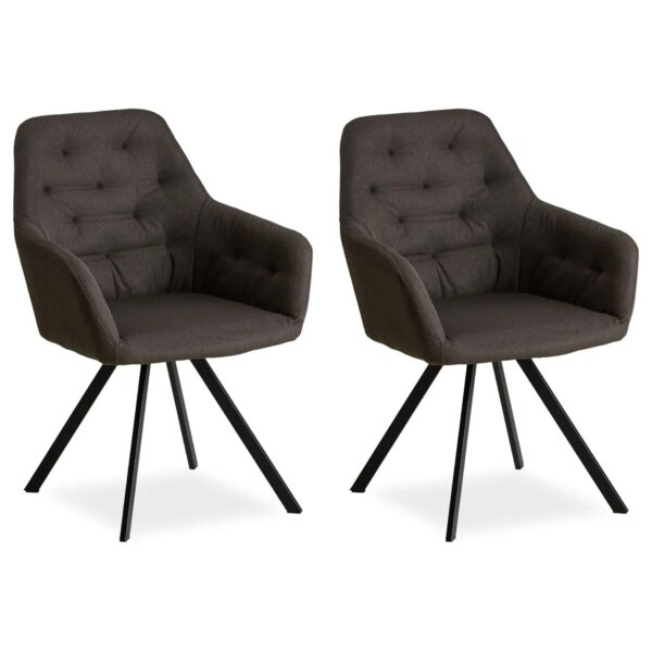 Homestyle4u Polsterstuhl 2er Set in Anthrazit 2348 Homestyle4u Polsterstuhl 2er Set in Anthrazit 2348