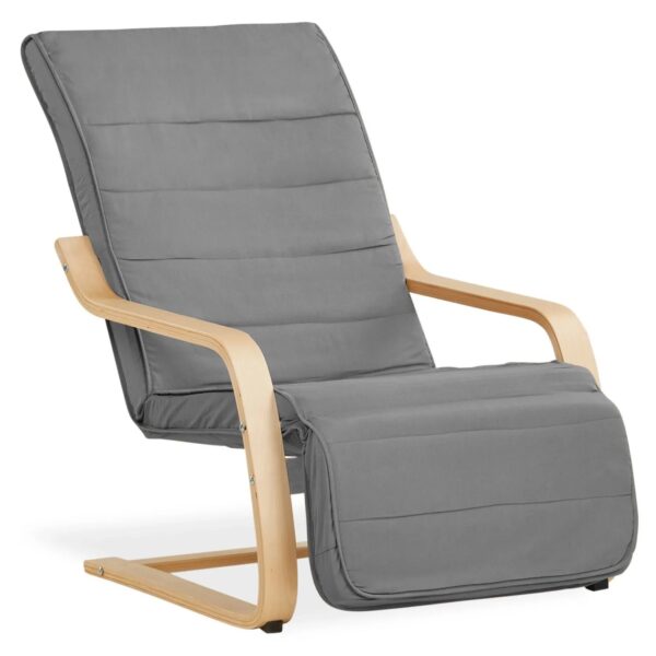 Homestyle4u Relaxsessel mit Fußstütze in Grau 2407 Homestyle4u Relaxsessel mit Fußstütze in Grau 2407