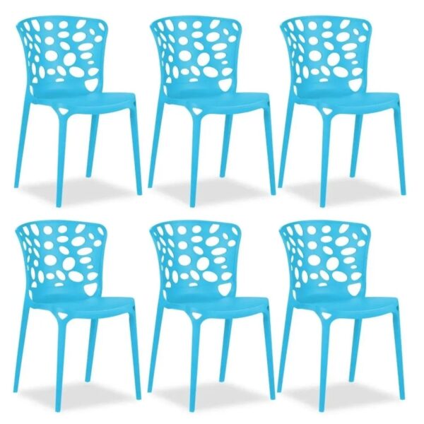 Homestyle4u Gartenstuhl 6er Set in Blau 2458 Homestyle4u Gartenstuhl 6er Set in Blau 2458