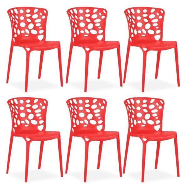 Homestyle4u Gartenstuhl 6er Set in Rot 2461 Homestyle4u Gartenstuhl 6er Set in Rot 2461