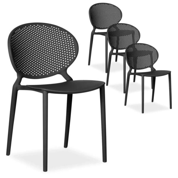 Homestyle4u Gartenstuhl 4er Set in Schwarz 2470 Homestyle4u Gartenstuhl 4er Set in Schwarz 2470