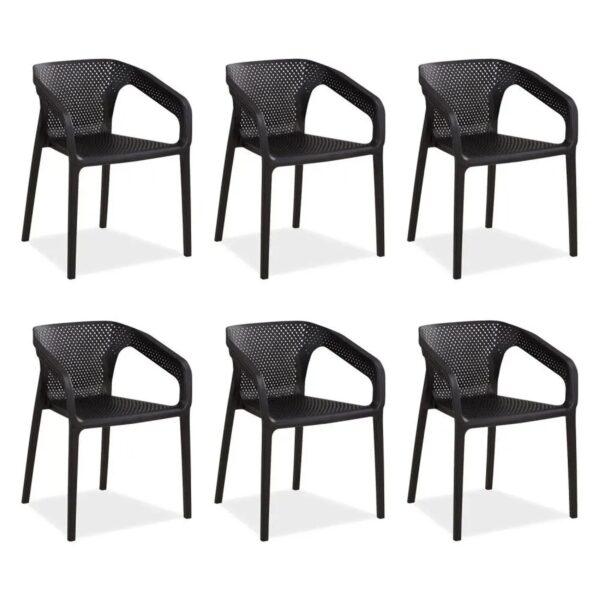 Homestyle4u Gartenstuhl 6er Set in Schwarz 2684 Homestyle4u Gartenstuhl 6er Set in Schwarz 2684
