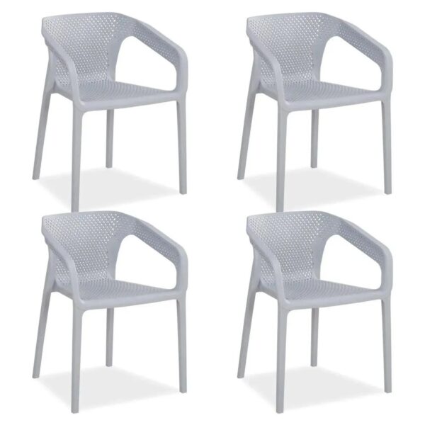 Homestyle4u Gartenstuhl 4er Set in Grau 2689 Homestyle4u Gartenstuhl 4er Set in Grau 2689