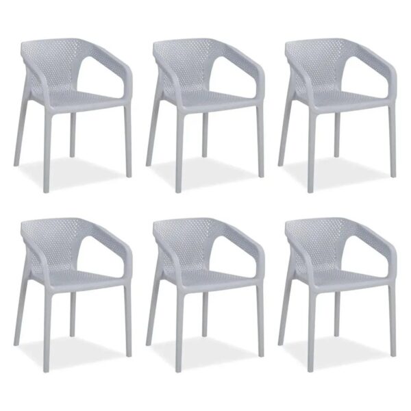 Homestyle4u Gartenstuhl 6er Set in Grau 2690