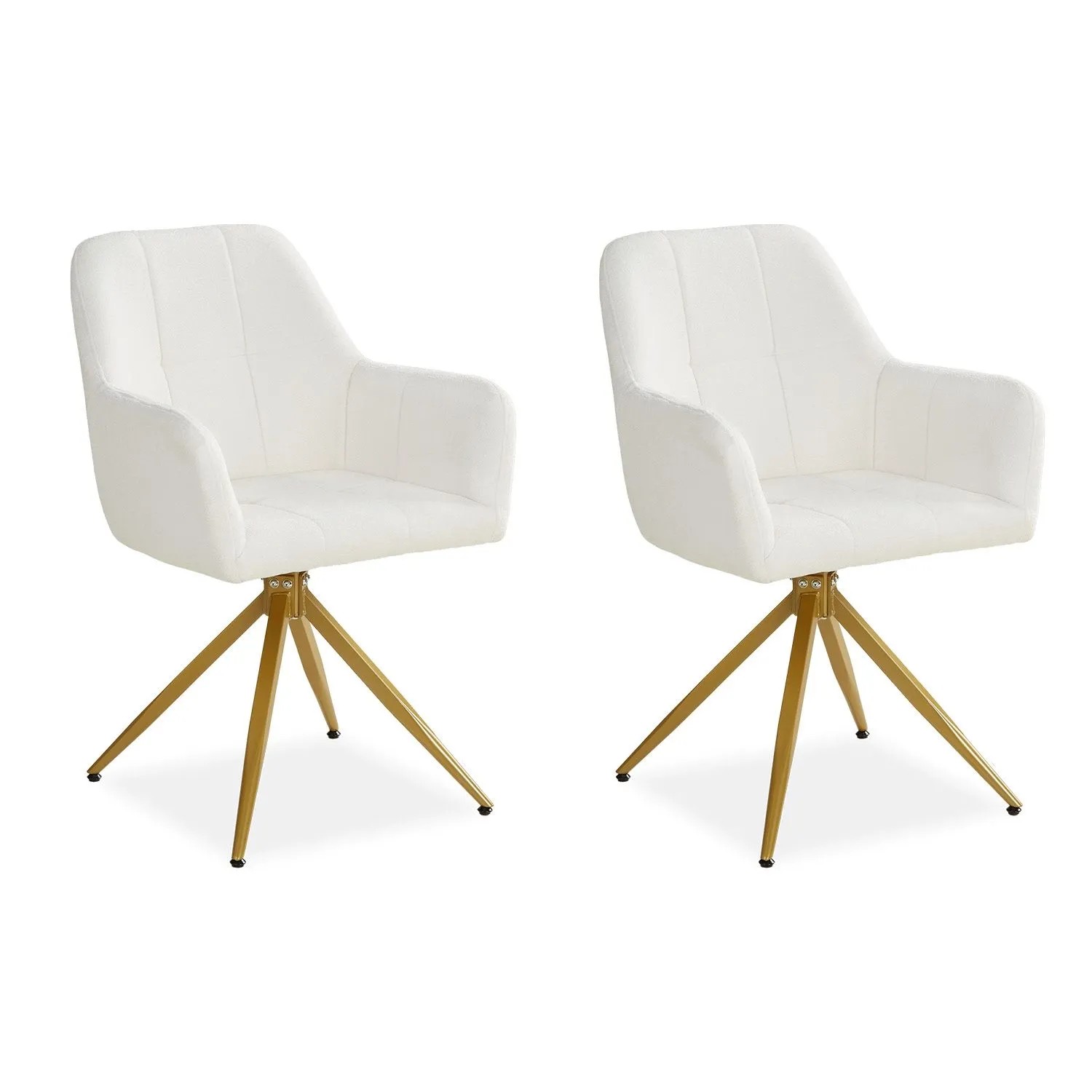 Homestyle4u Polsterstuhl Drehbar 2er Set in Beige 2730