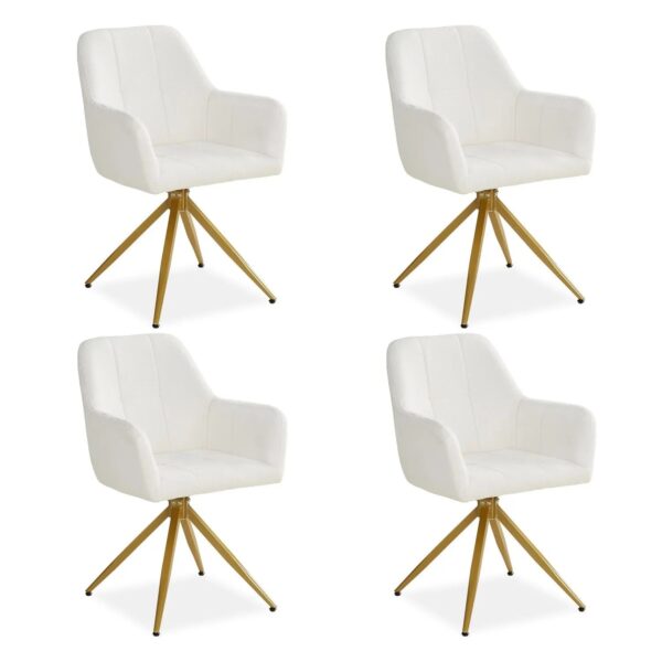 Homestyle4u Polsterstuhl Drehbar 4er Set in Beige 2731