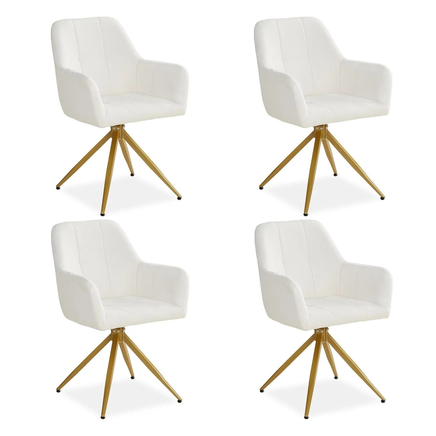 Homestyle4u Polsterstuhl Drehbar 4er Set in Beige 2731