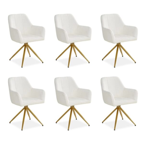 Homestyle4u Polsterstuhl Drehbar 6er Set in Beige 2732