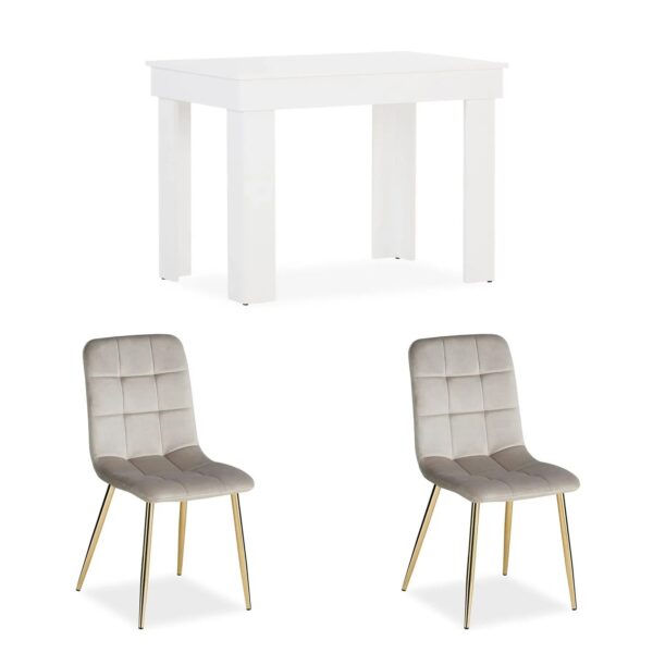 Homestyle4u Essgruppe 3-tlg in Beige 2755