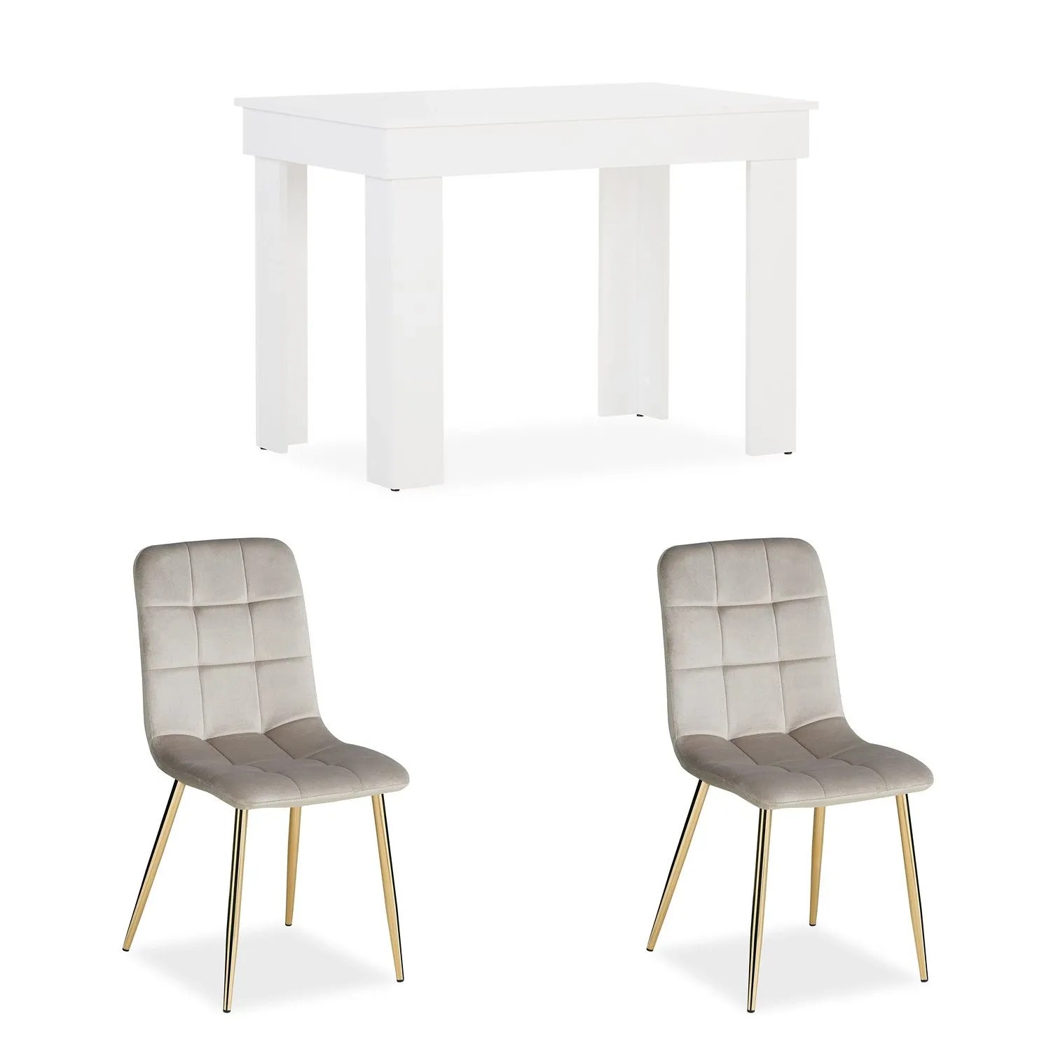 Homestyle4u Essgruppe 3-tlg in Beige 2755