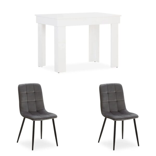 Homestyle4u Essgruppe 3-tlg in Grau 2760