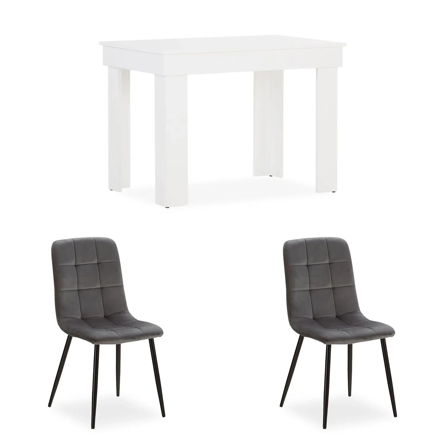 Homestyle4u Essgruppe 3-tlg in Grau 2760