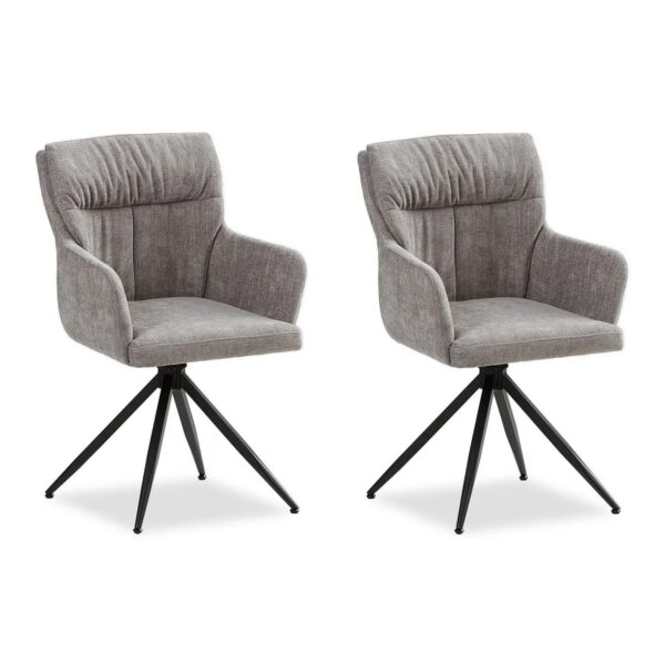 Homestyle4u 2er Set Polsterstühle Drehbar in Grau 2847 Homestyle4u 2er Set Polsterstühle Drehbar in Grau 2847