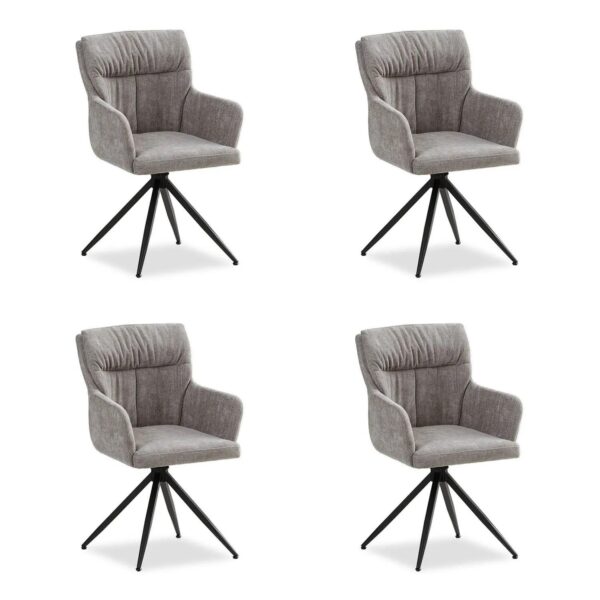 Homestyle4u 4er Set Polsterstühle Drehbar in Grau 2848 Homestyle4u 4er Set Polsterstühle Drehbar in Grau 2848