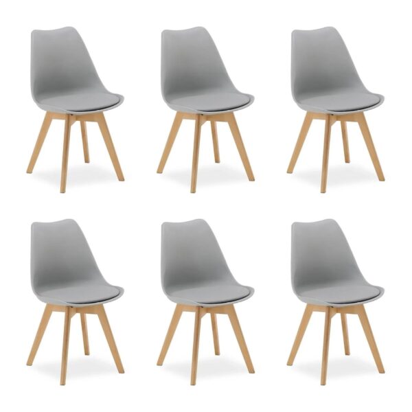 Homestyle4u 6 Küchenstühle in Grau 3349 Homestyle4u 6 Küchenstühle in Grau 3349