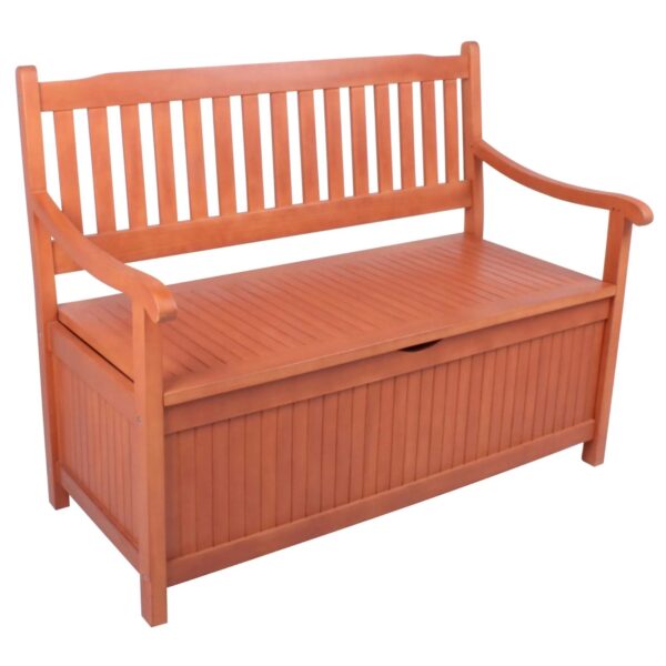 Jardinion Gartenbank 107cm x 59cm x 90cm Truhenbank Holz Braun