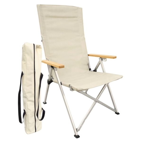 osoltus Faltsessel Campingstuhl Faltbar Verstellbar Aluminium Holzlehne Beige osoltus Faltsessel Campingstuhl Faltbar Verstellbar Aluminium Holzlehne Beige