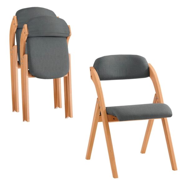 SoBuy 2er Set Esszimmerstuhl Klappstuhl Küchenstuhl Polsterstuhl mit Lehne Dunkelgrau FST92-SGx2