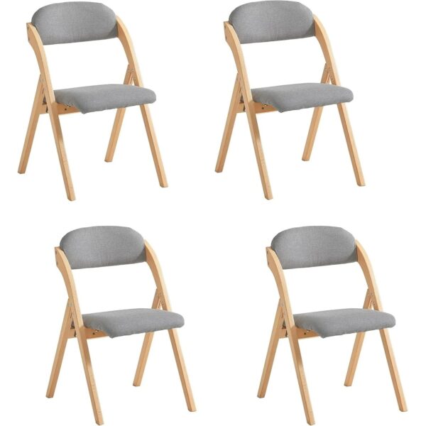 SoBuy 4er Set Esszimmerstuhl Klappstuhl Küchenstuhl Polsterstuhl mit Lehne Grau FST92-Nx4