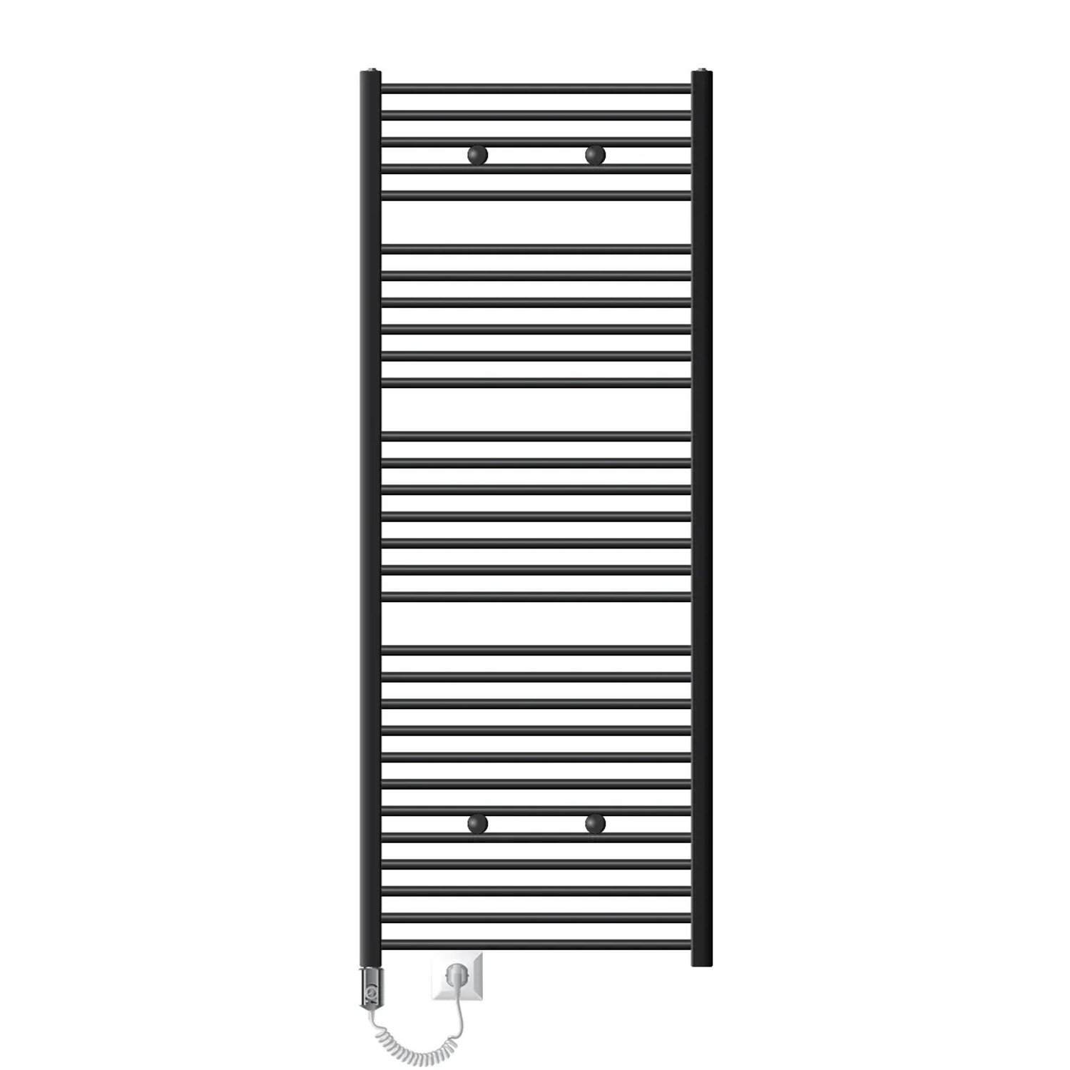 LuxeBath Badheizkörper Elektrisch 750x1800 mm Anthrazit Gerade Heizstab 900W