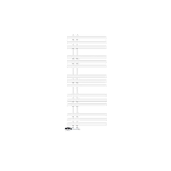 LuxeBath Badheizkörper Iron EM 500x1200 mm Weiß mit Thermostat Eck Wand