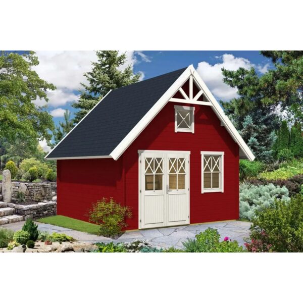 Alpholz Gartenhaus Schwedenhaus 44 Tauchimprägniert 461 cm x 472 cm