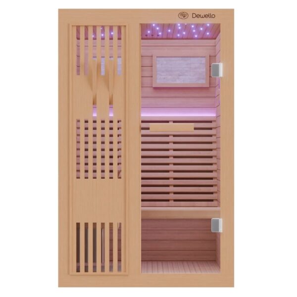 Dewello Finnische Sauna Minto 120x120 Hemlock 3,5 kW Harvia Ofen Sauna Set Dewello Finnische Sauna Minto 120x120 Hemlock 3,5 kW Harvia Ofen Sauna Set