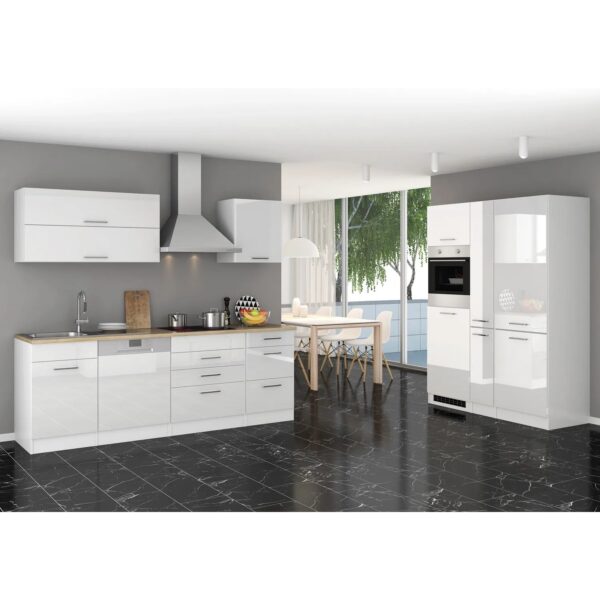 Held Möbel Küchenzeile Mailand 390 cm Weiß Hochglanz-Weiß Matt mit E-Geräten Held Möbel Küchenzeile Mailand 390 cm Weiß Hochglanz-Weiß Matt mit E-Geräten