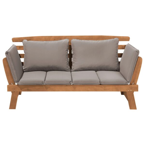 Beliani Gartenbank Heller Holzfarbton Beige 66x210x82