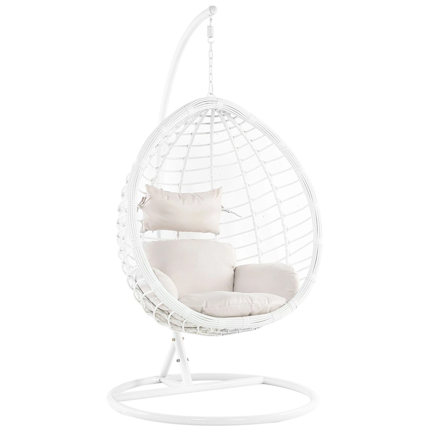 Beliani Hängesessel Weiss 108x108x200