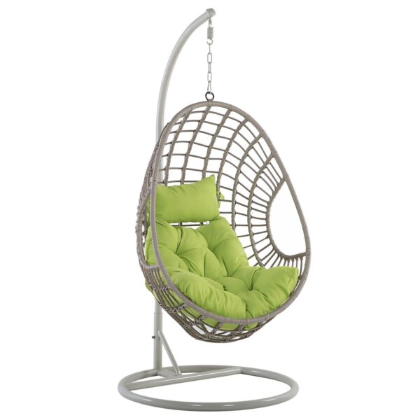 Beliani Hängesessel Naturfarben Grün Beige 96x96x200
