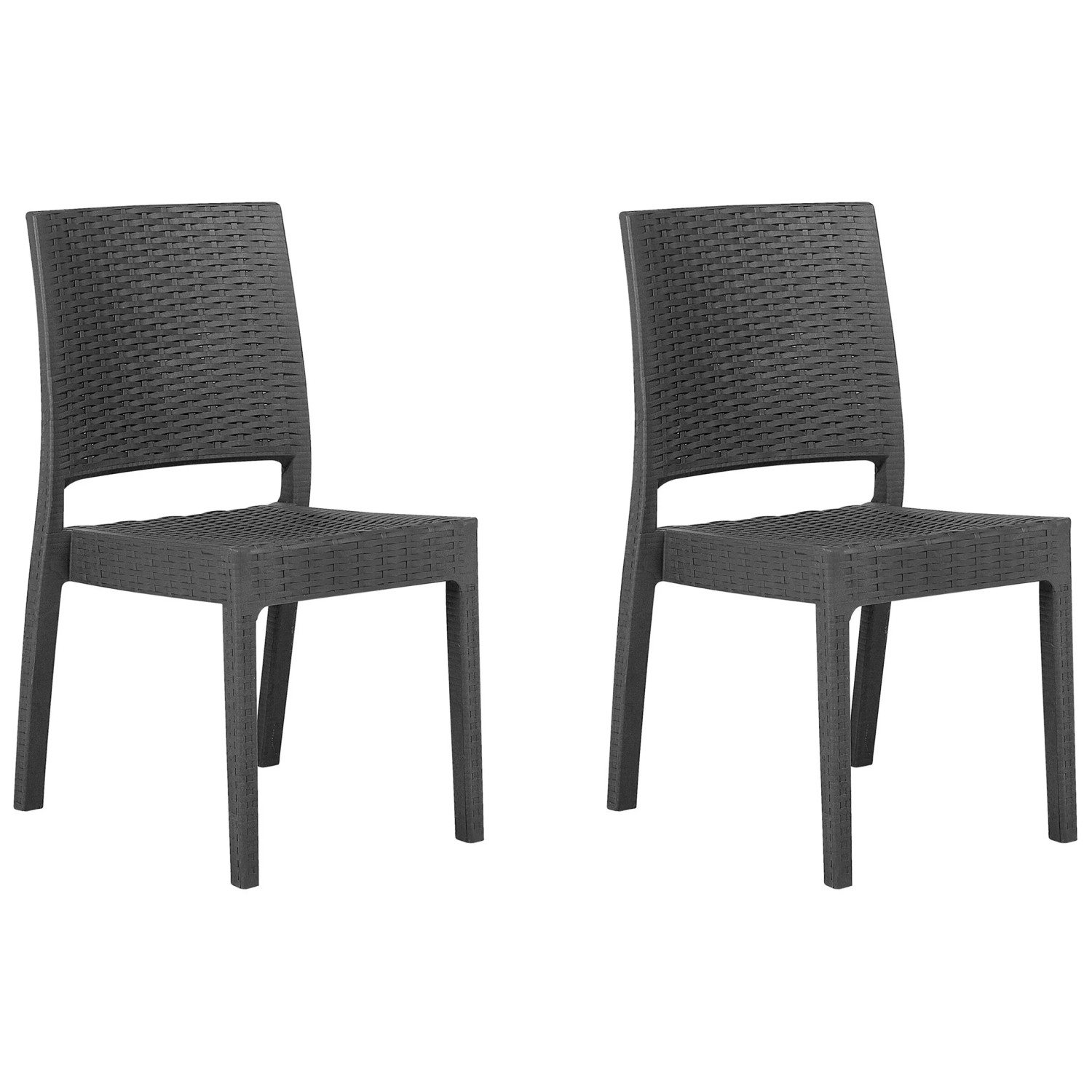 Beliani Gartenstuhl Grau 47x60x89
