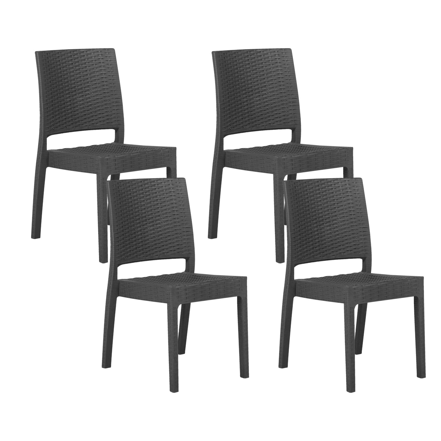 Beliani Gartenstuhl Grau 47x60x89
