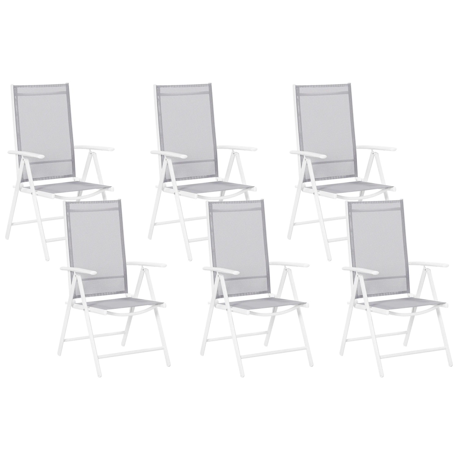 Beliani Gartenstuhl Grau Weiss 65x54x103