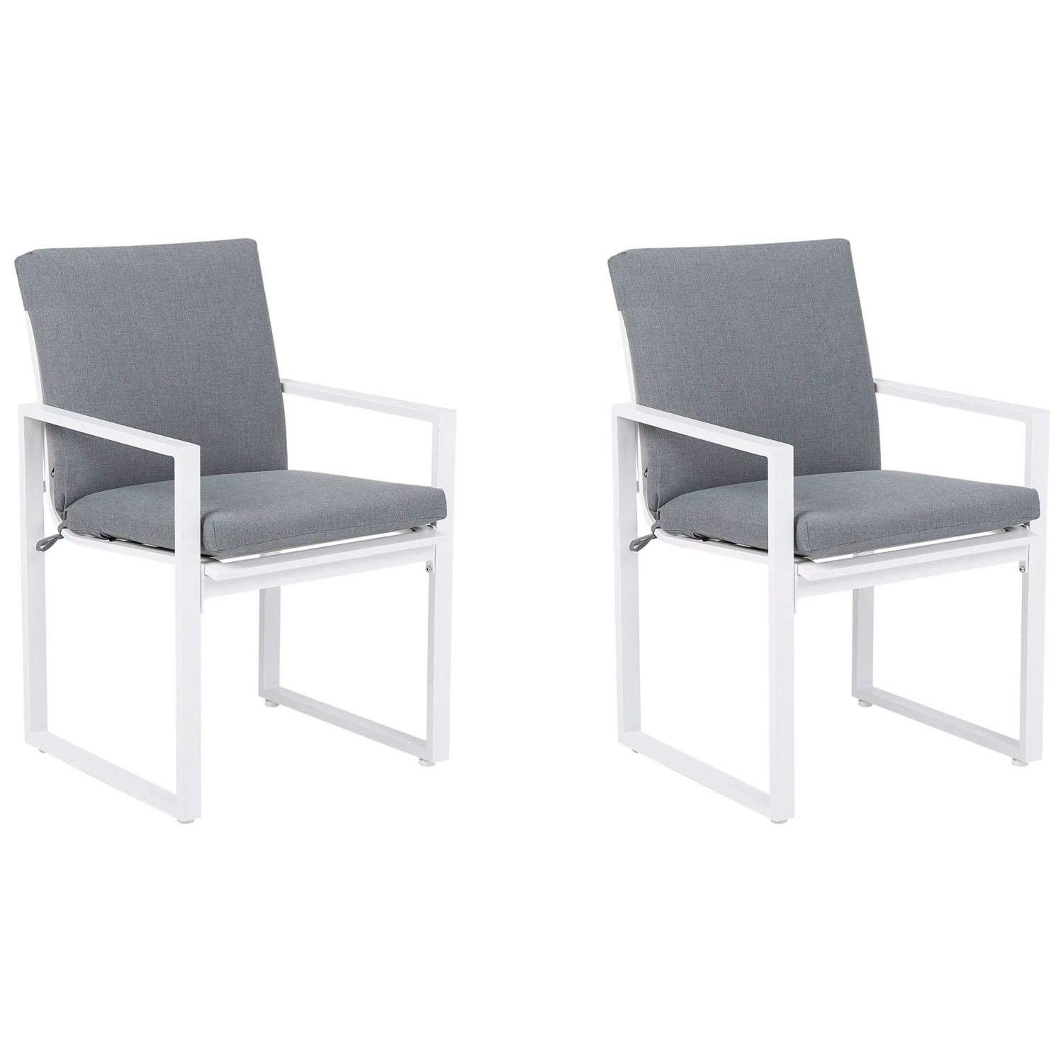 Beliani Gartenstuhl Grau Weiss 51x54x89